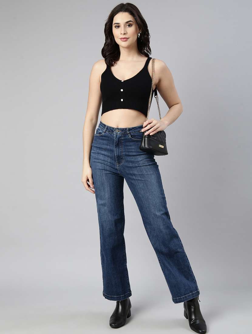 women solid color crop top - 21023660 -  Standard Image - 5