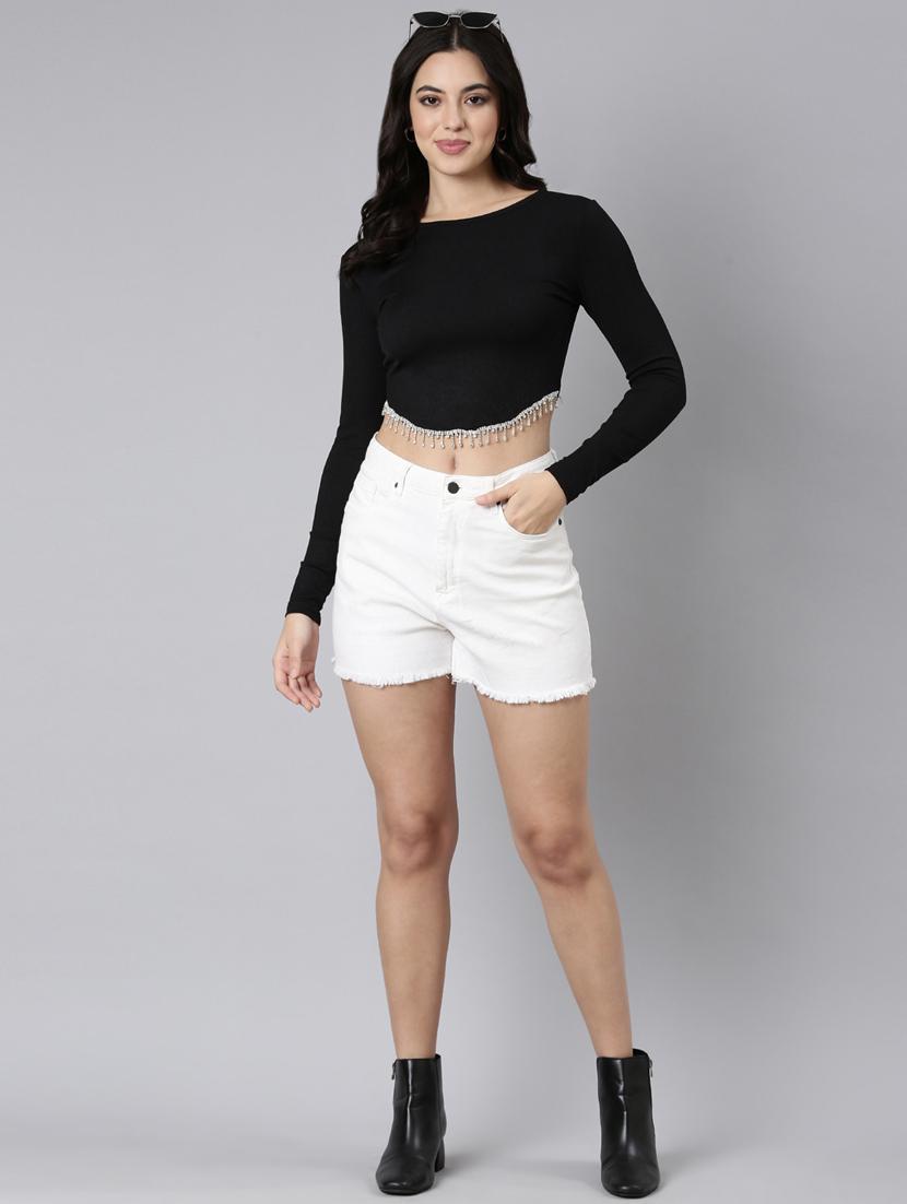 women solid color round neck top - 21023670 - Standard Image - 5