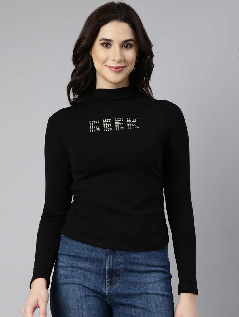 women solid color regular top