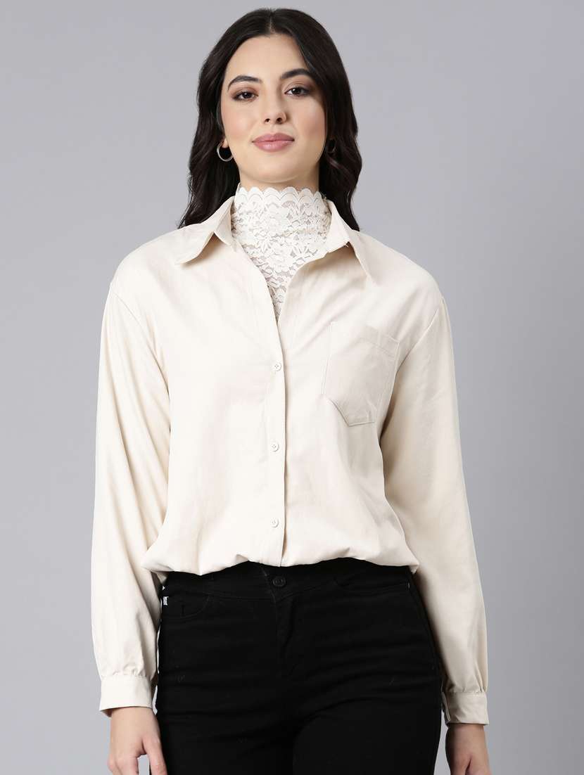 women solid color shirt top - 21023681 -  Zoom Image - 0