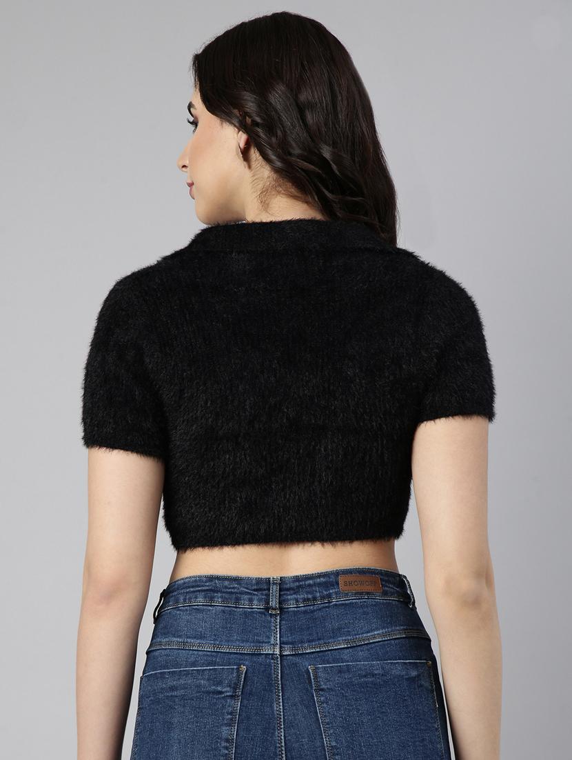 women solid color crop top - 21023701 - Standard Image - 3