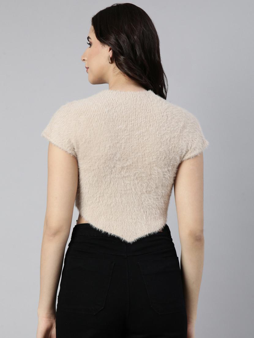 women solid color crop top - 21023705 - Standard Image - 3