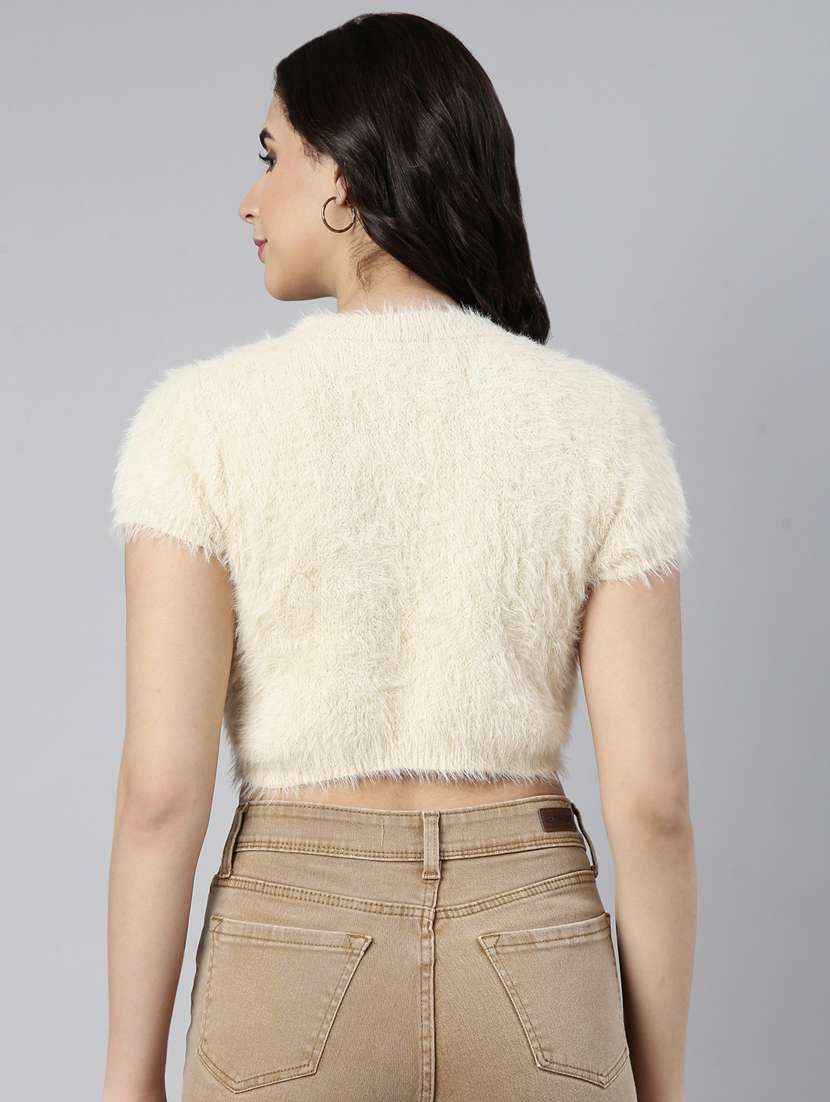 women solid color crop top - 21023712 -  Standard Image - 3