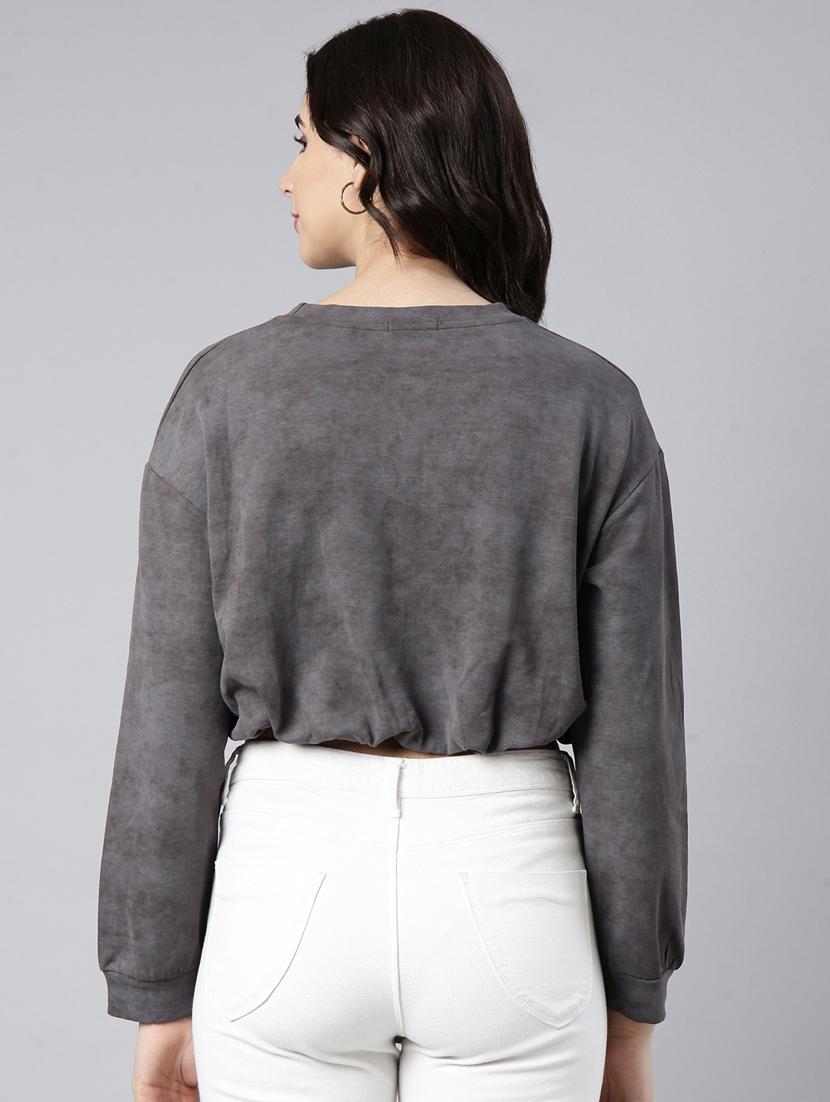 women solid color blouson top - 21023724 - Standard Image - 3