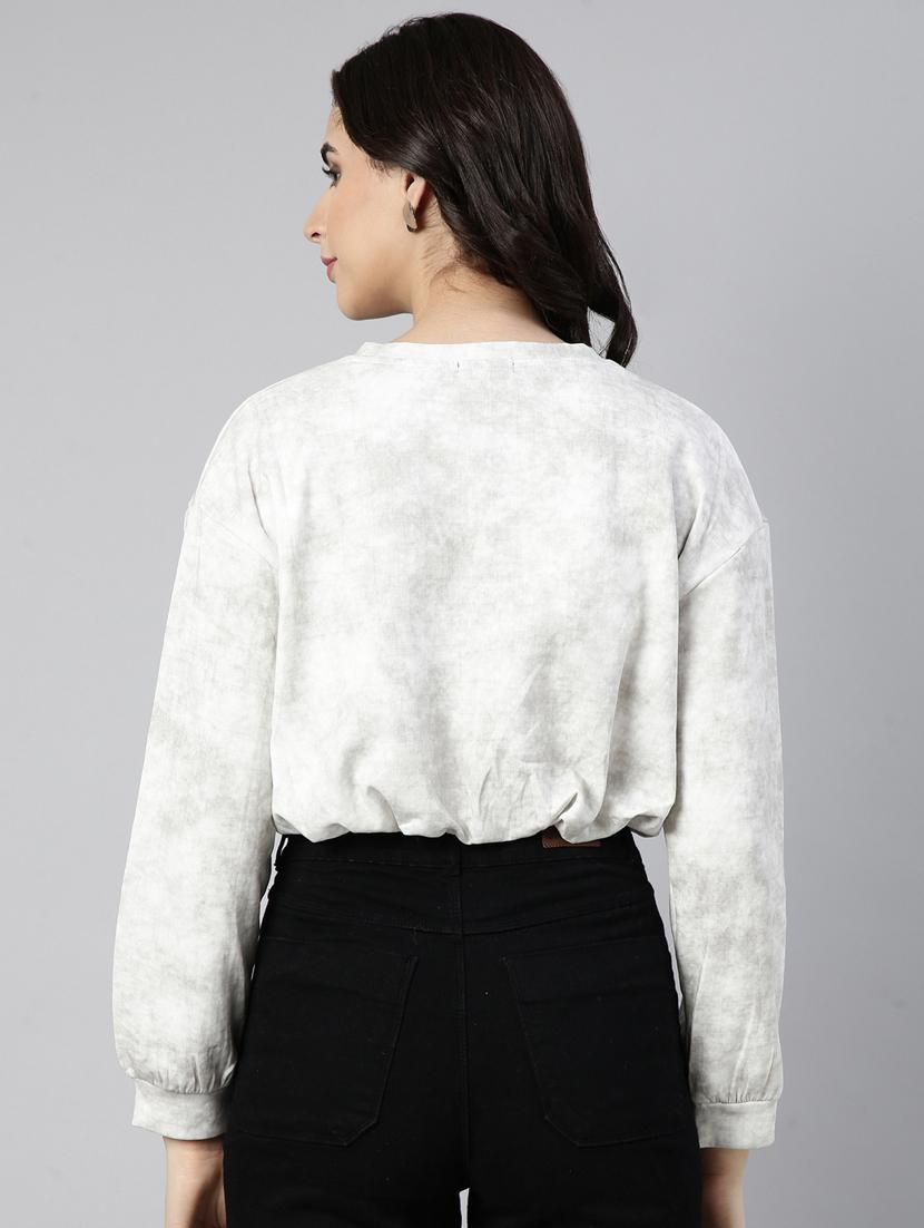women solid color blouson top - 21023725 - Standard Image - 3