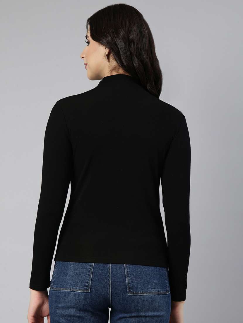 women solid color regular top - 21023726 - Standard Image - 3