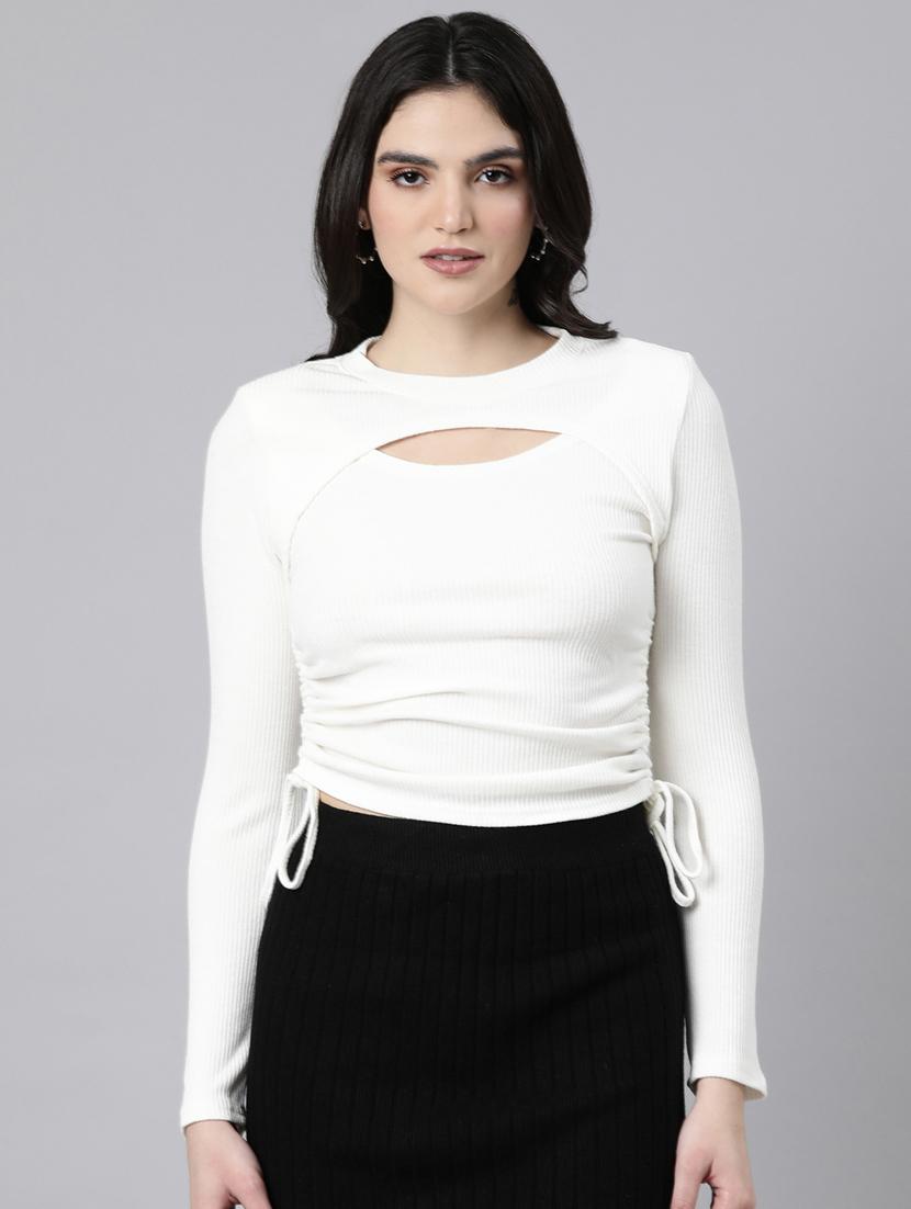 white acrylic crop top - 21023728 - Zoom Image - 0