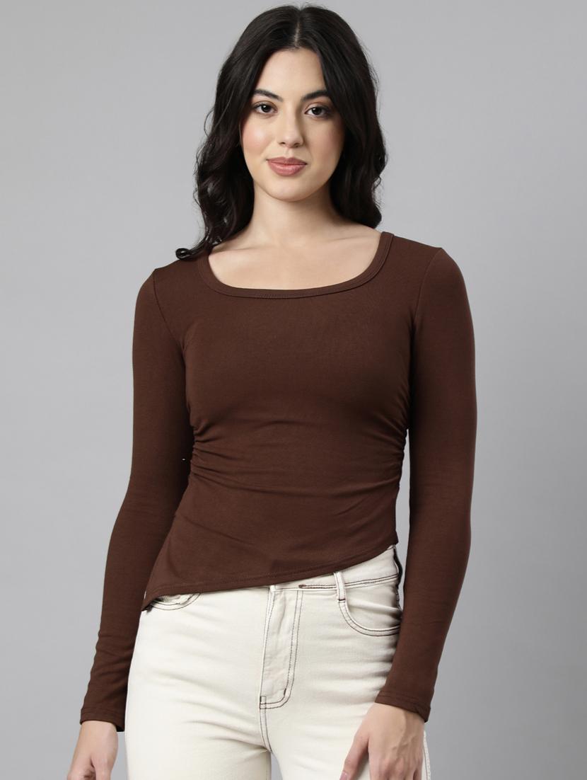 women solid color asymmetric top - 21023737 - Zoom Image - 0