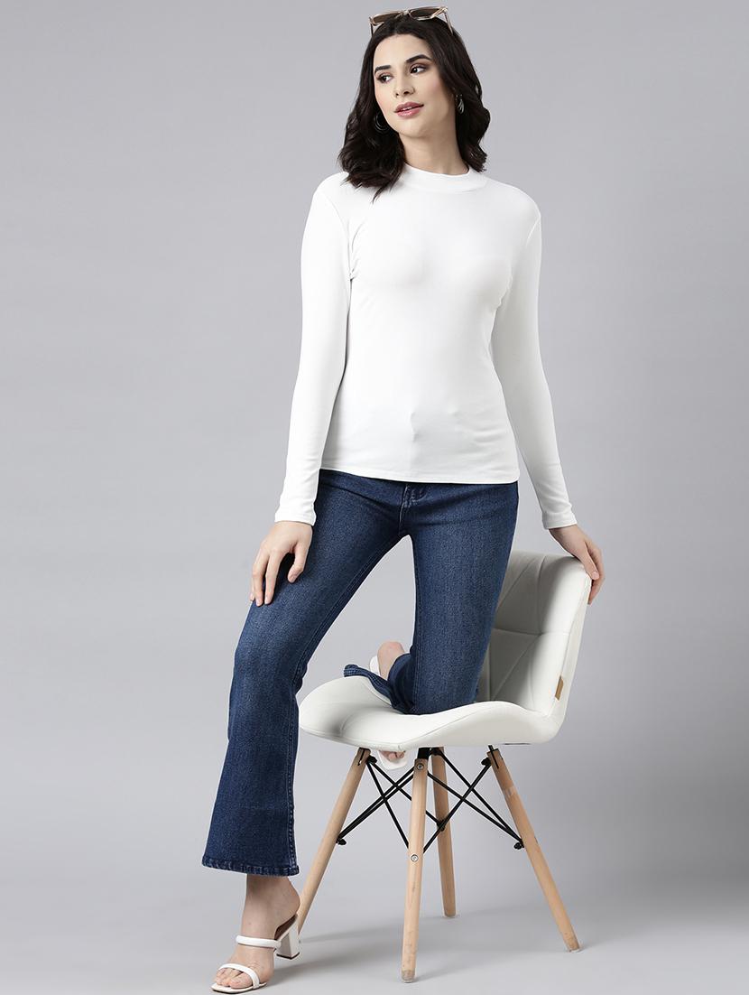 off white cotton blend regular top - 21023769 - Standard Image - 5