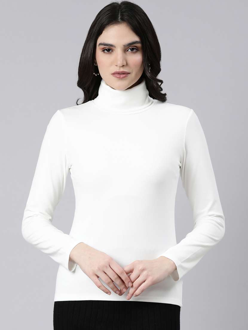 off white acrylic high neck top