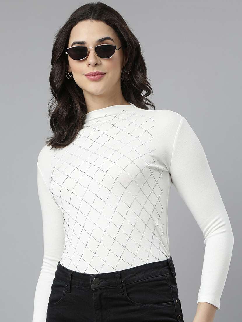 women white embellished long sleeves top - 21023821 -  Standard Image - 3