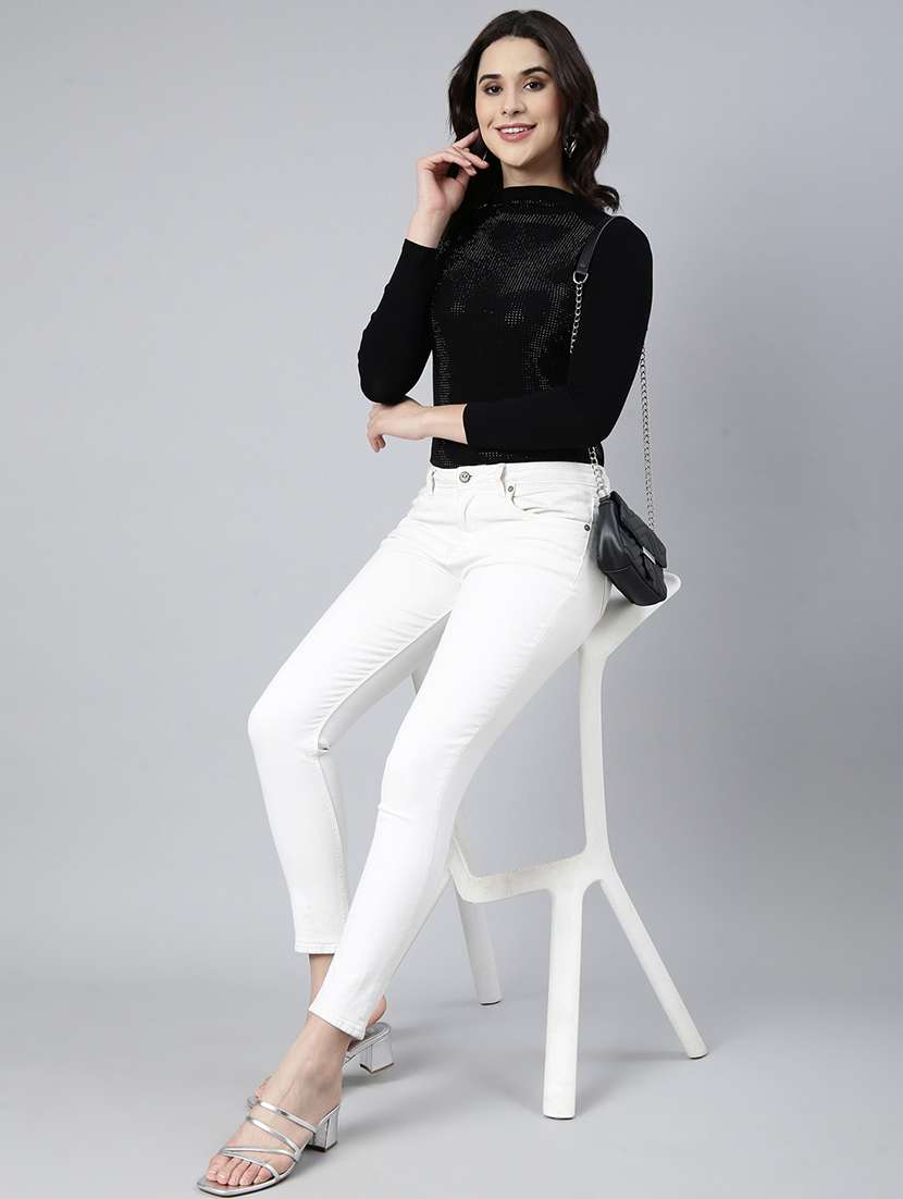 women black embellished long sleeves top - 21023826 -  Standard Image - 5