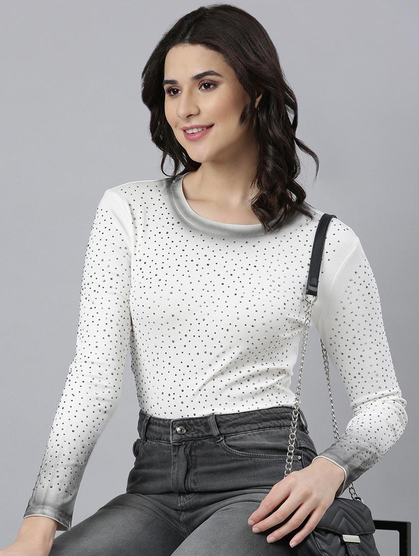 women white embellished long sleeves top - 21023834 - Standard Image - 3