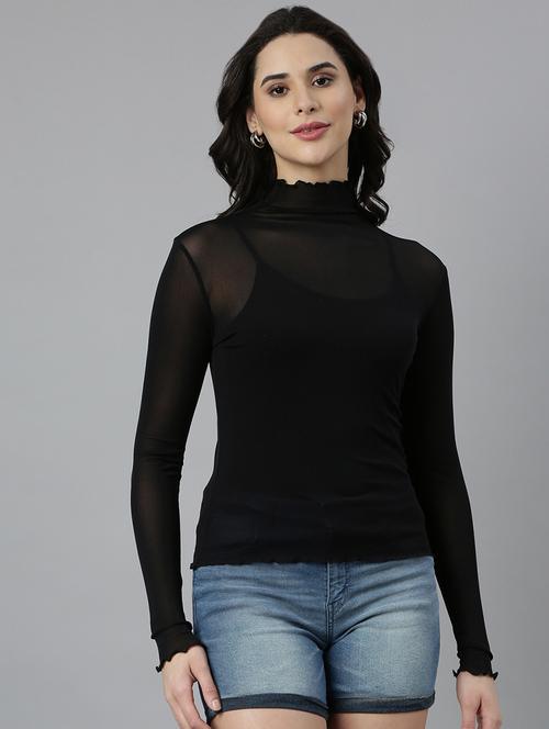 black net regular top - 21023841 - Standard Image - 0