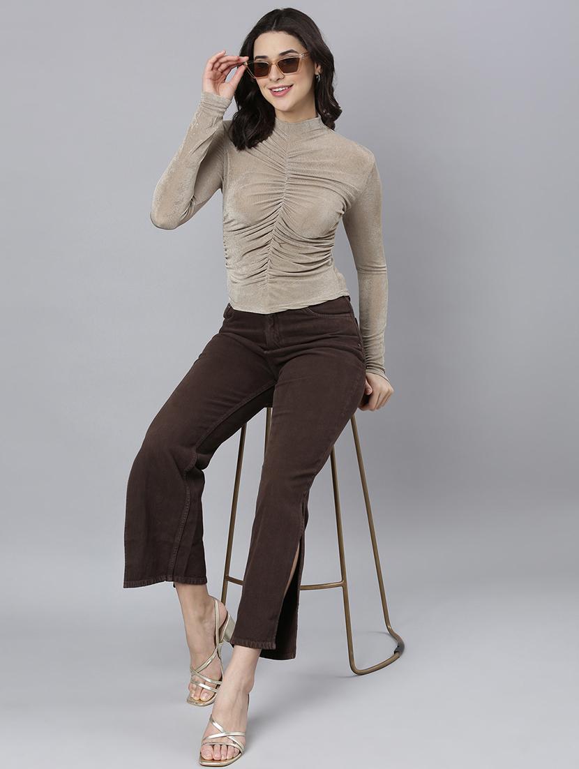 beige lycra regular top - 21023844 - Standard Image - 5