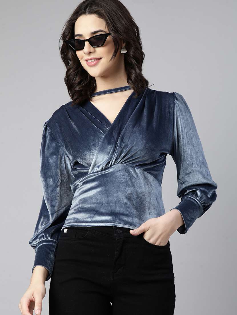 blue velvet regular top - 21023845 -  Standard Image - 3