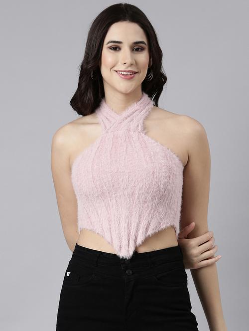 peach acrylic crop top - 21023850 - Standard Image - 0