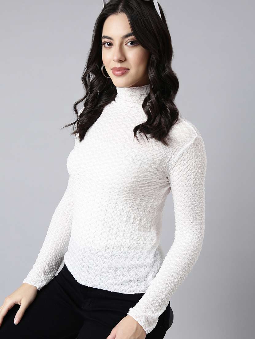 women white solids long sleeves top - 21023871 -  Standard Image - 3