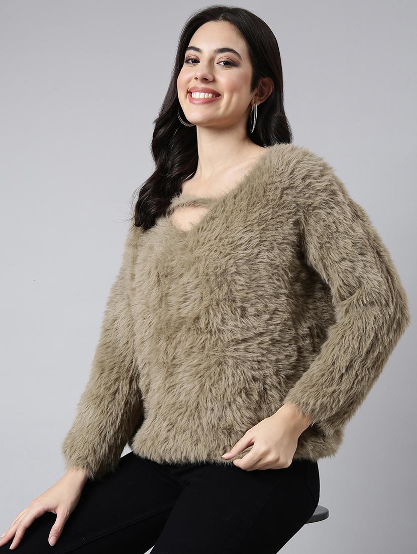 women green solids long sleeves top - 21023880 - Standard Image - 3