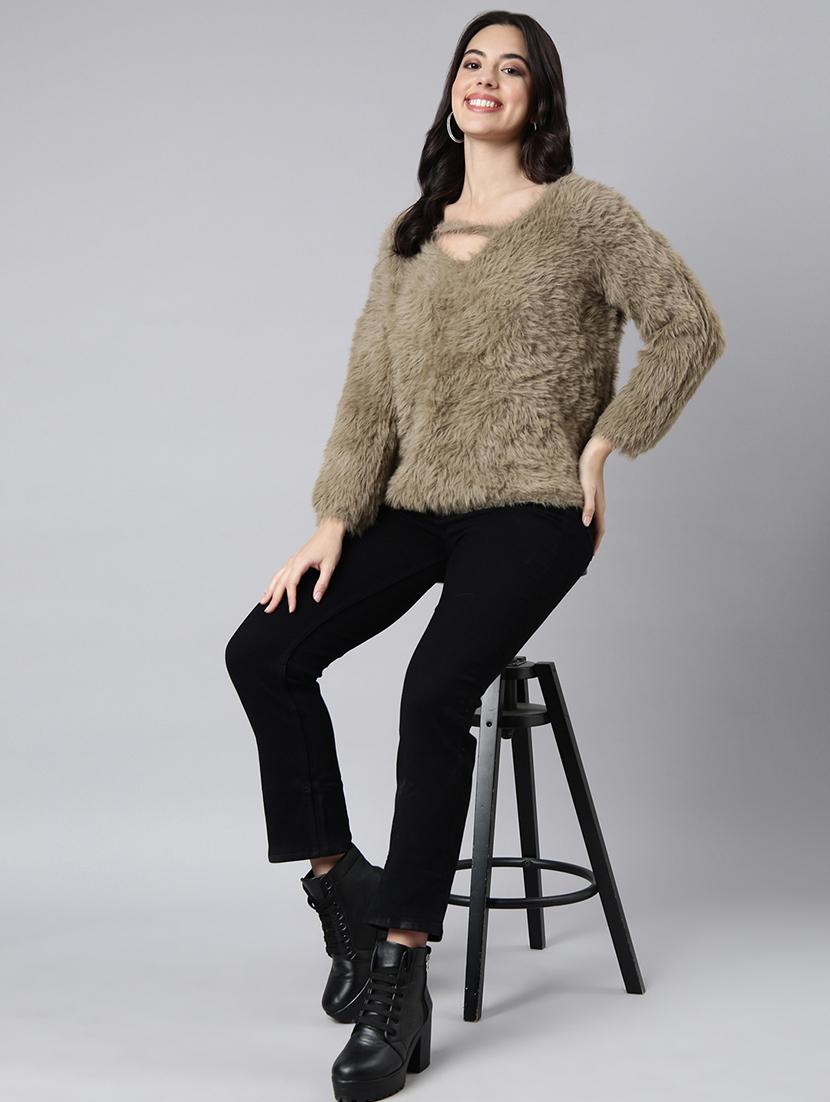 women green solids long sleeves top - 21023880 - Standard Image - 5