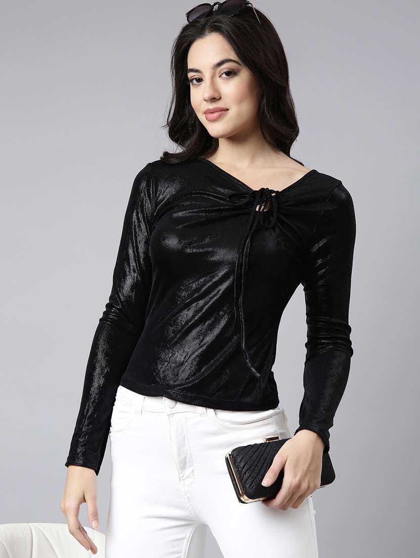 black nylon regular top - 21023884 -  Standard Image - 3