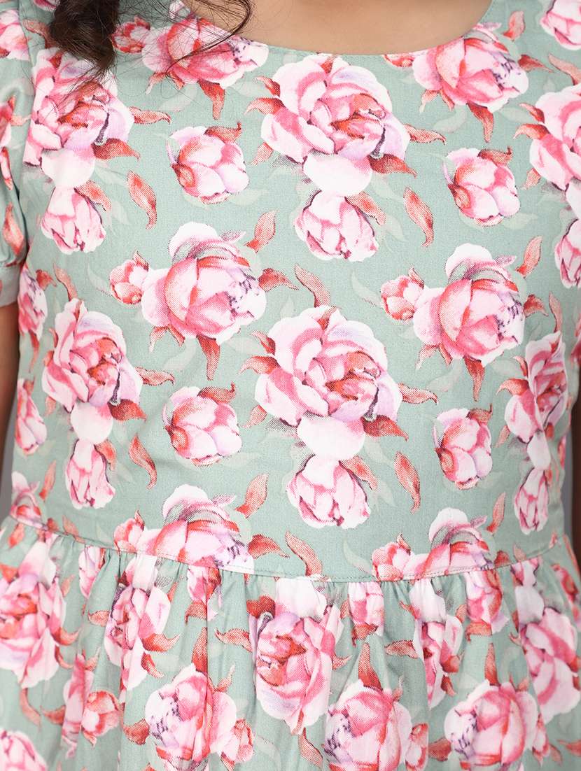 girls round neck printed frock - 21023936 -  Standard Image - 5