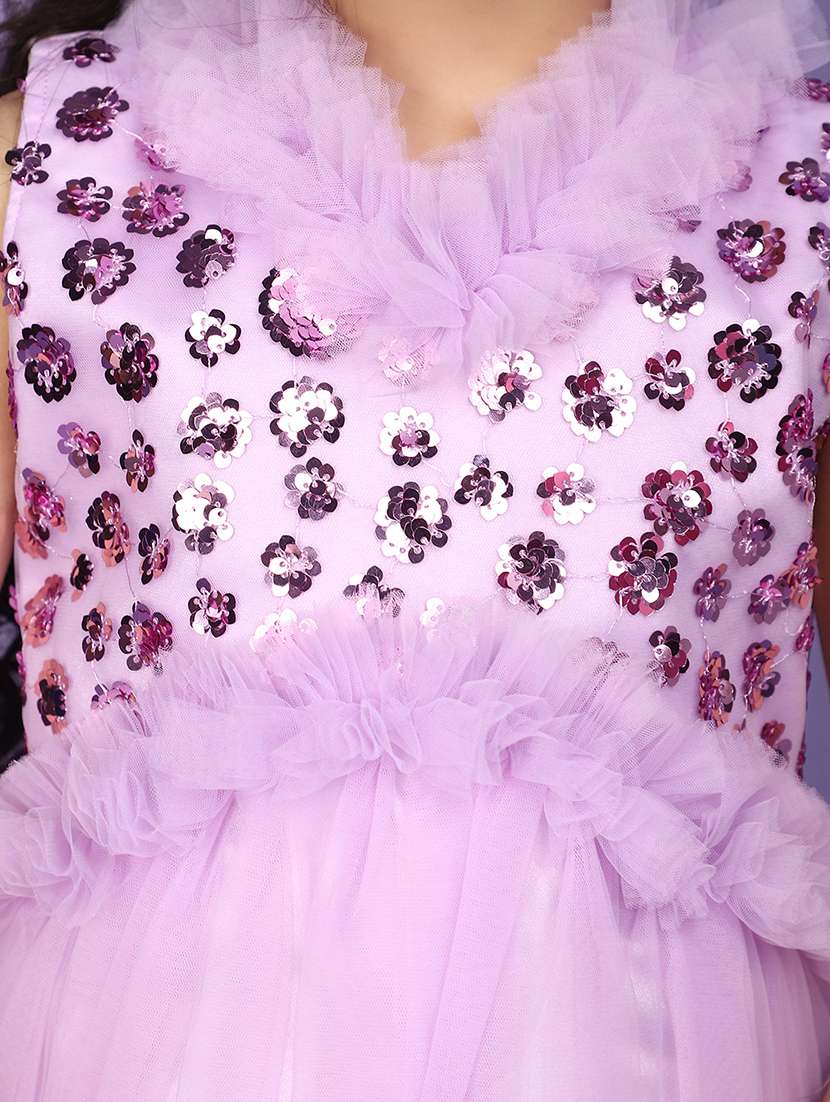 girls lavender sequins detailed frock - 21023976 -  Standard Image - 5