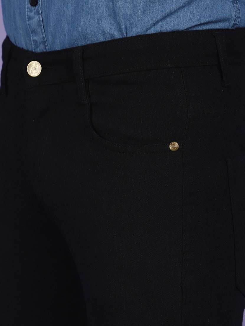 men solid black slim fit jeans - 21023984 -  Standard Image - 5