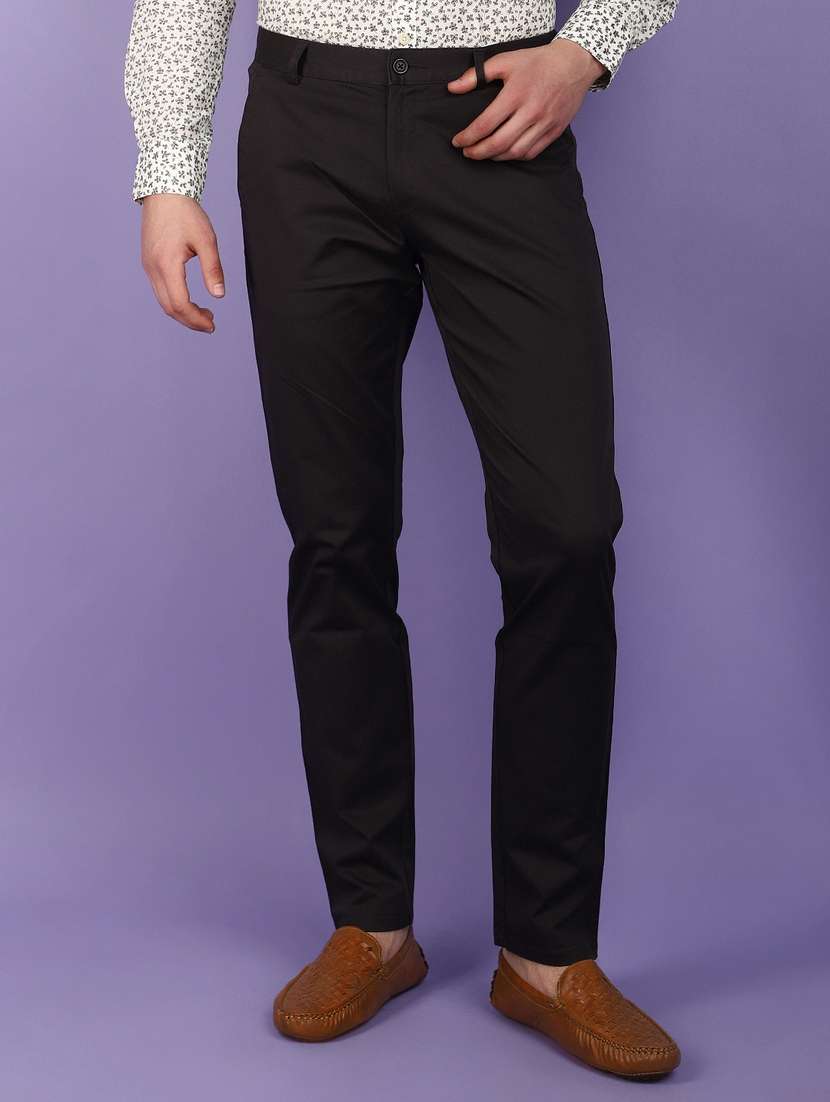 men solid ankle length chinos 