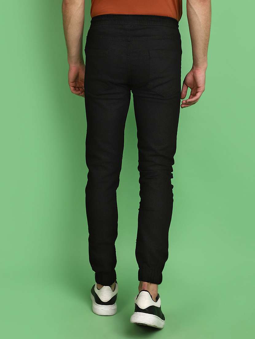 men solid mid rise jogger - 21024017 -  Standard Image - 3