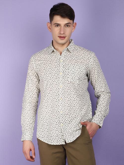 cream poplin casual shirt - 21024046 -  Standard Image - 0