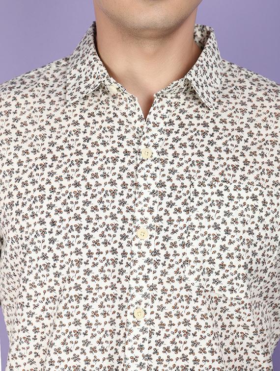 cream poplin casual shirt - 21024046 - Standard Image - 5
