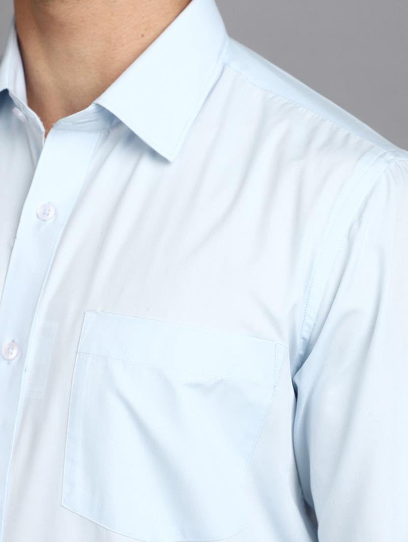 men light blue solid regular fit collared casual shirt - 21024391 - Standard Image - 5