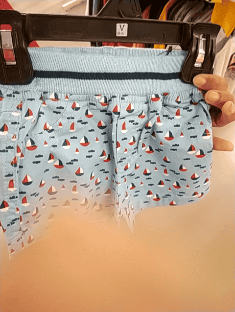 light blue cotton shorts & three fourth - 21024410 - Zoom Image - 0