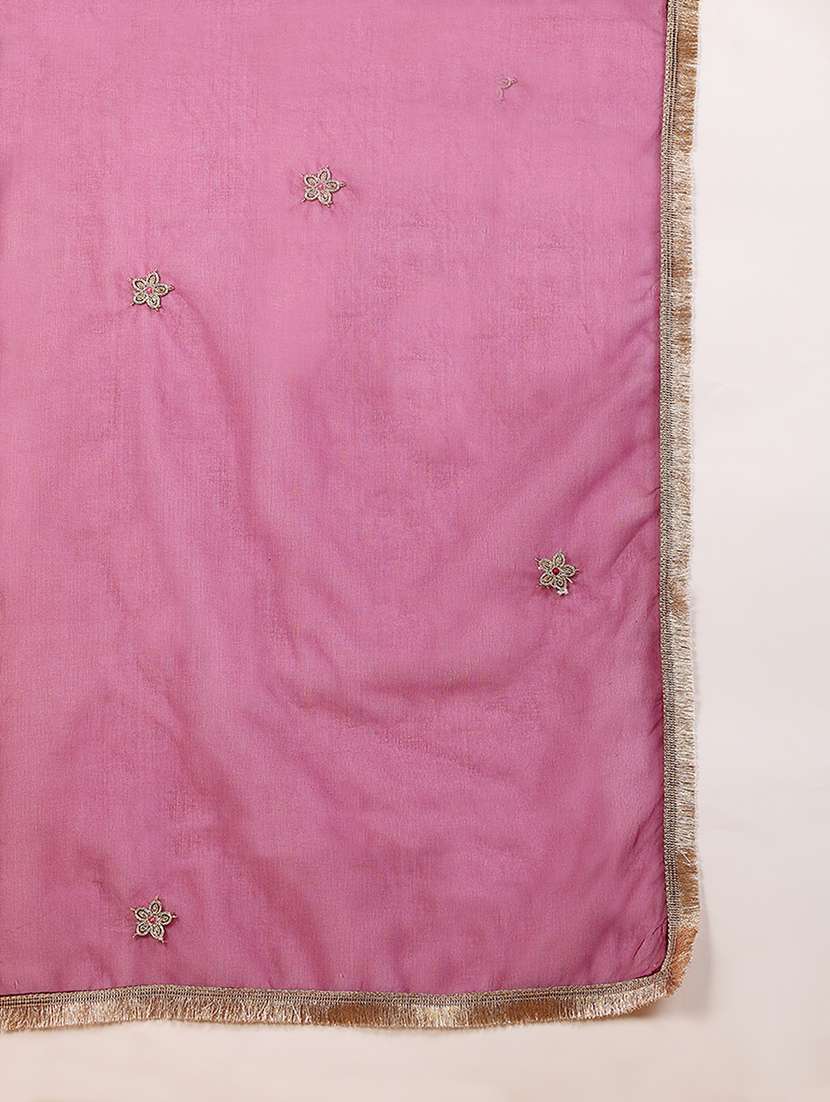 women magenta kurta pant set with dupatta - 21024525 - Standard Image - 5