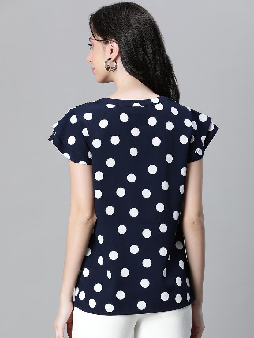navy blue printed regular top - 21024598 - Standard Image - 3