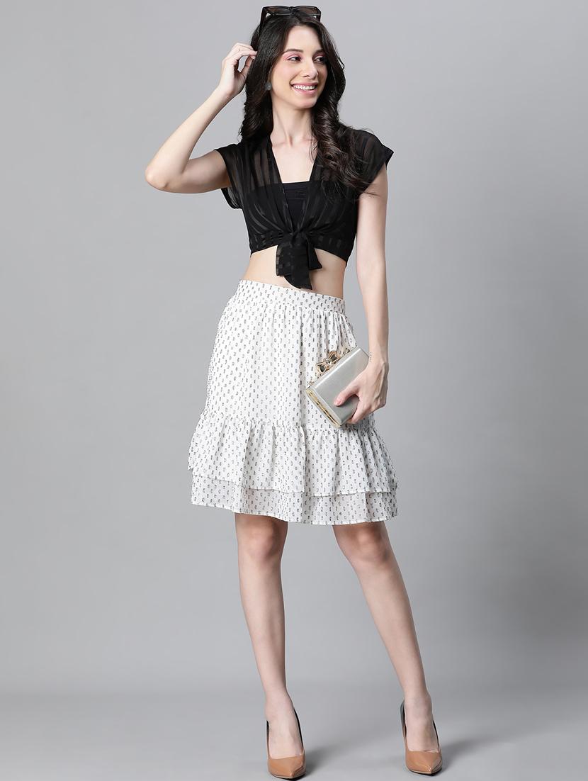 black polyester crop top - 21024599 - Standard Image - 5