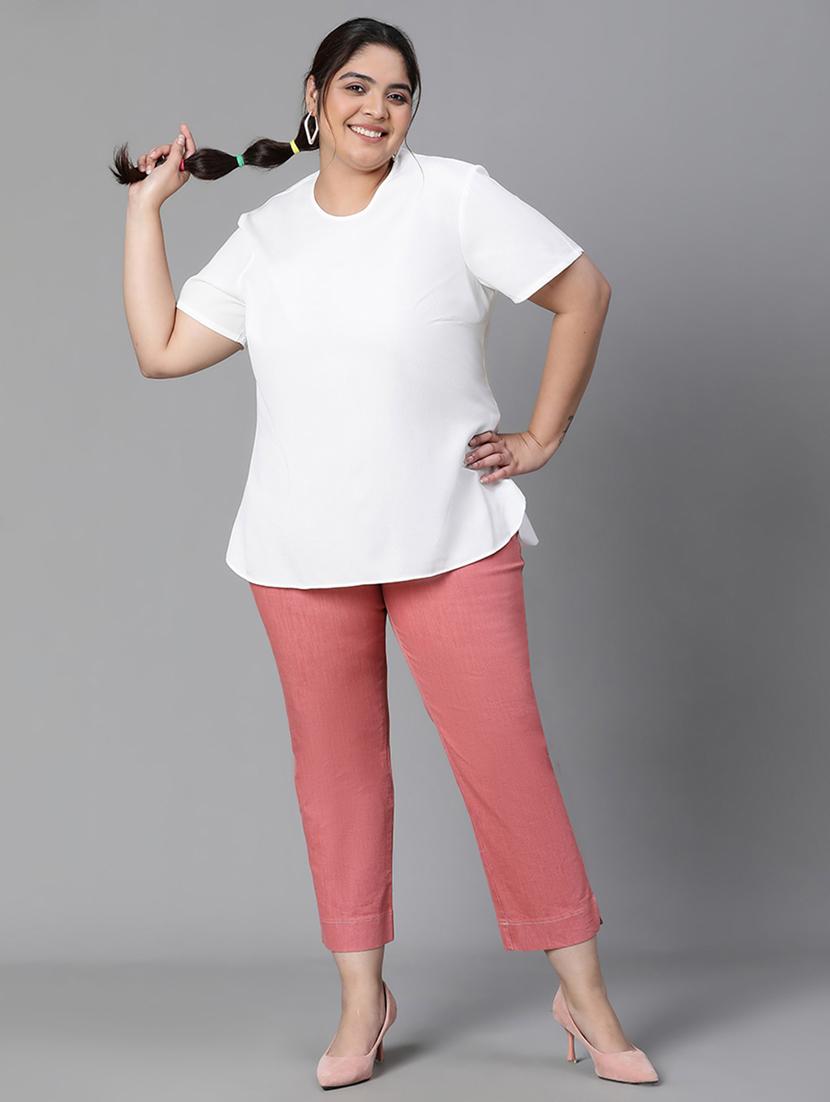 plus size women solid short sleeves top - 21024600 - Standard Image - 3