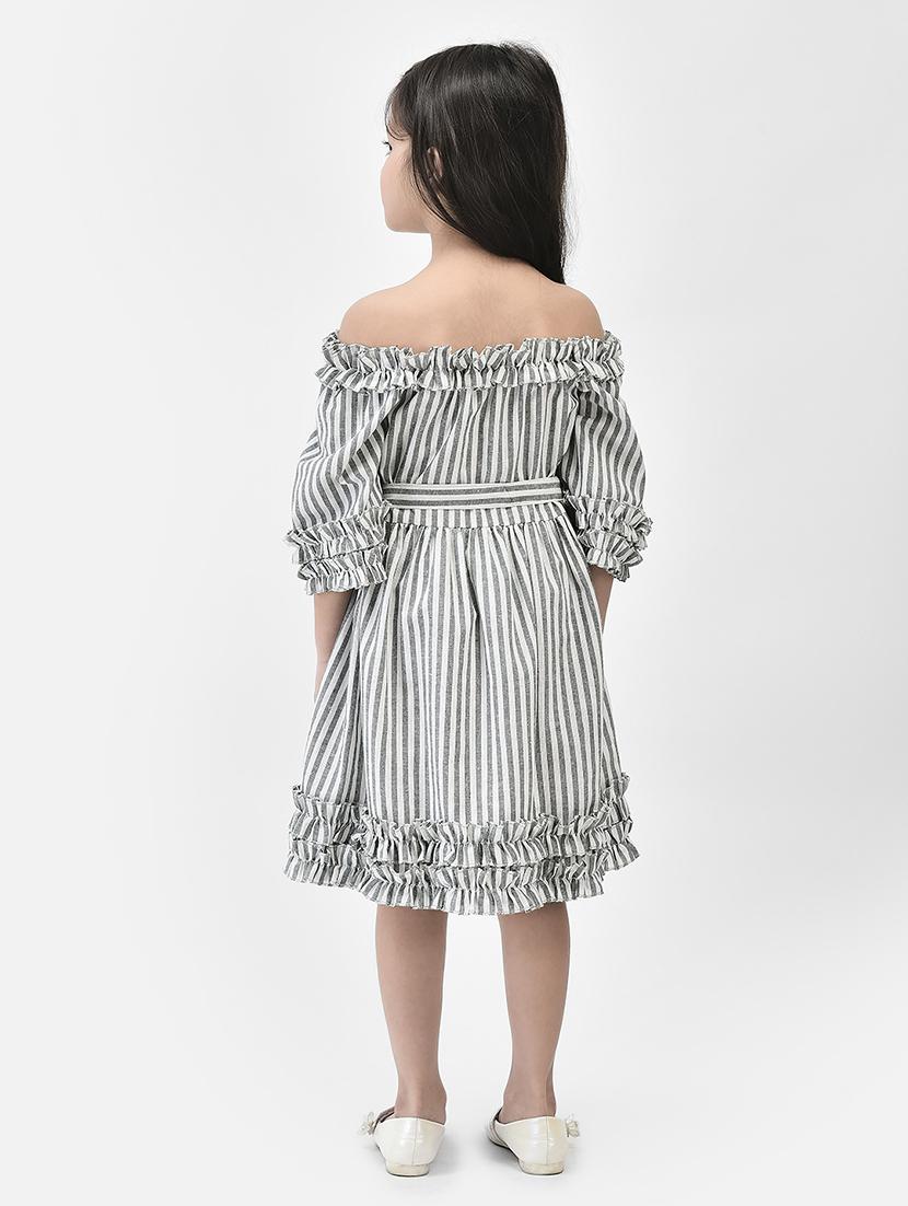 grey striped cotton frock - 21024674 - Standard Image - 3