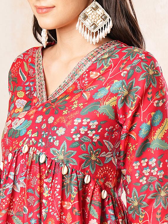 red printed co-ord set - 21025256 - Standard Image - 3