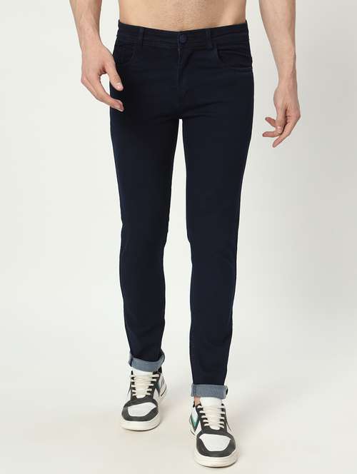 men mid rise plain denim jeans - 21025351 -  Standard Image - 0