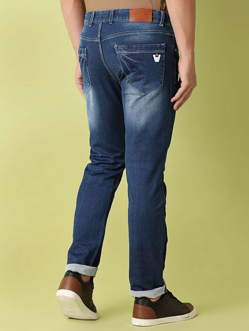 men blue plain jean - 21025477 -  Standard Image - 3
