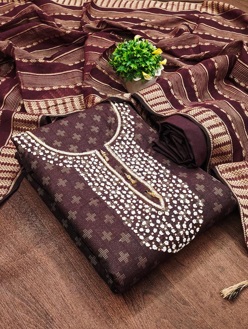 embroidered unstitched suit set - 21025735 -  Zoom Image - 0
