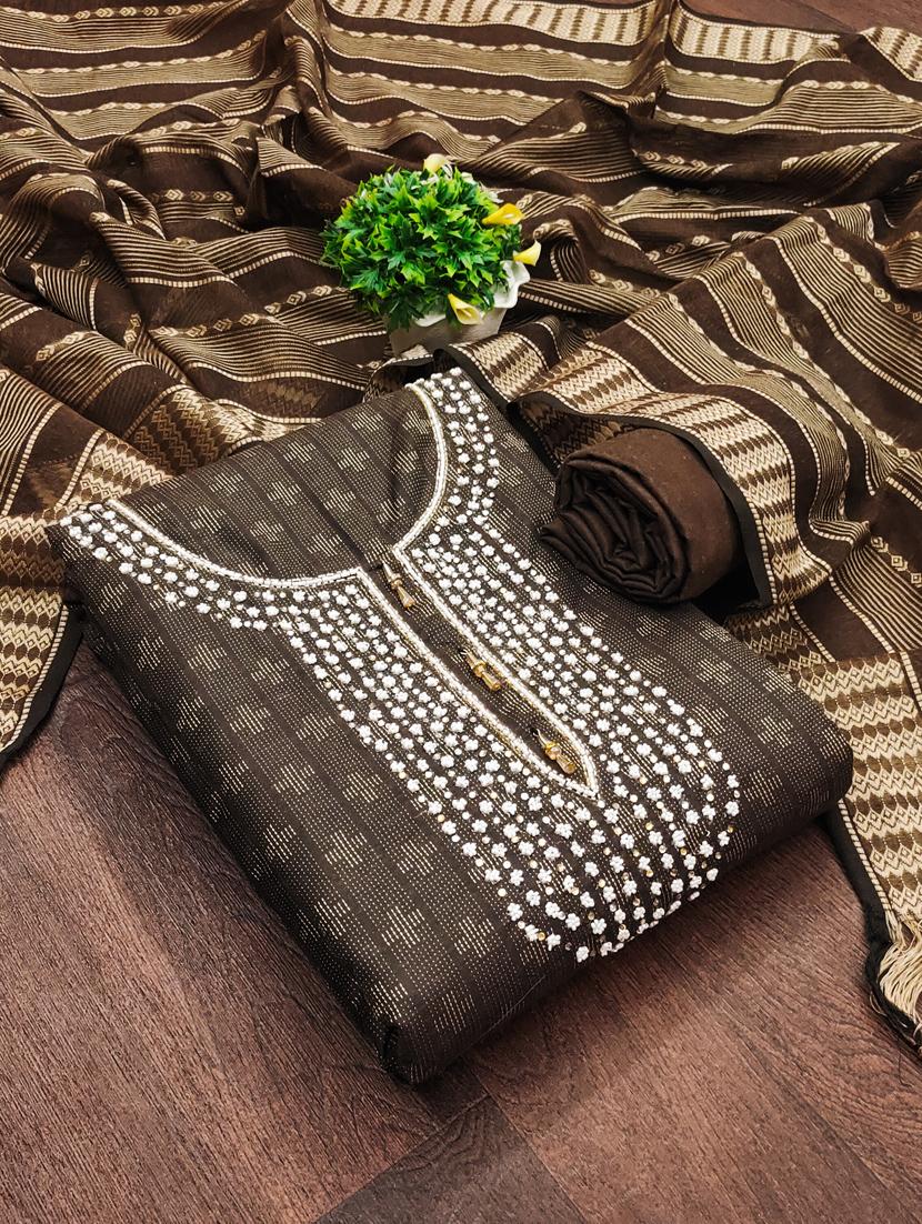 embroidered unstitched suit set - 21025736 -  Zoom Image - 0