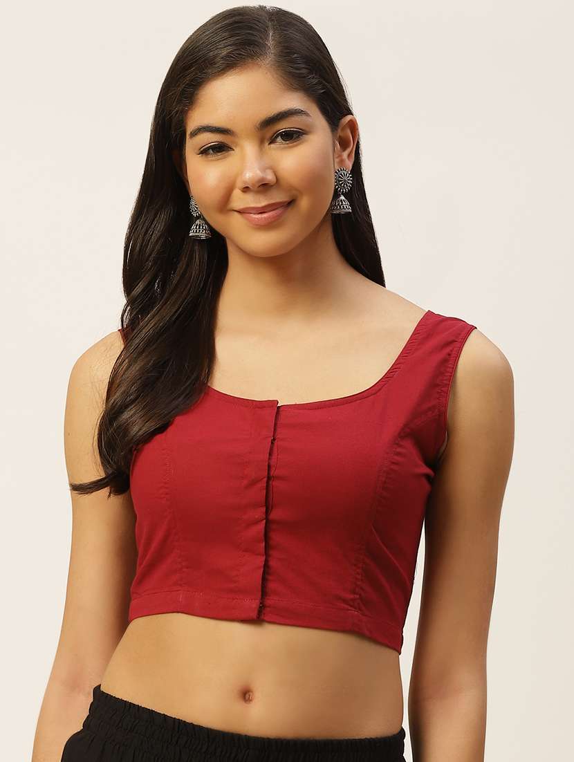 solid maroon cotton blouse