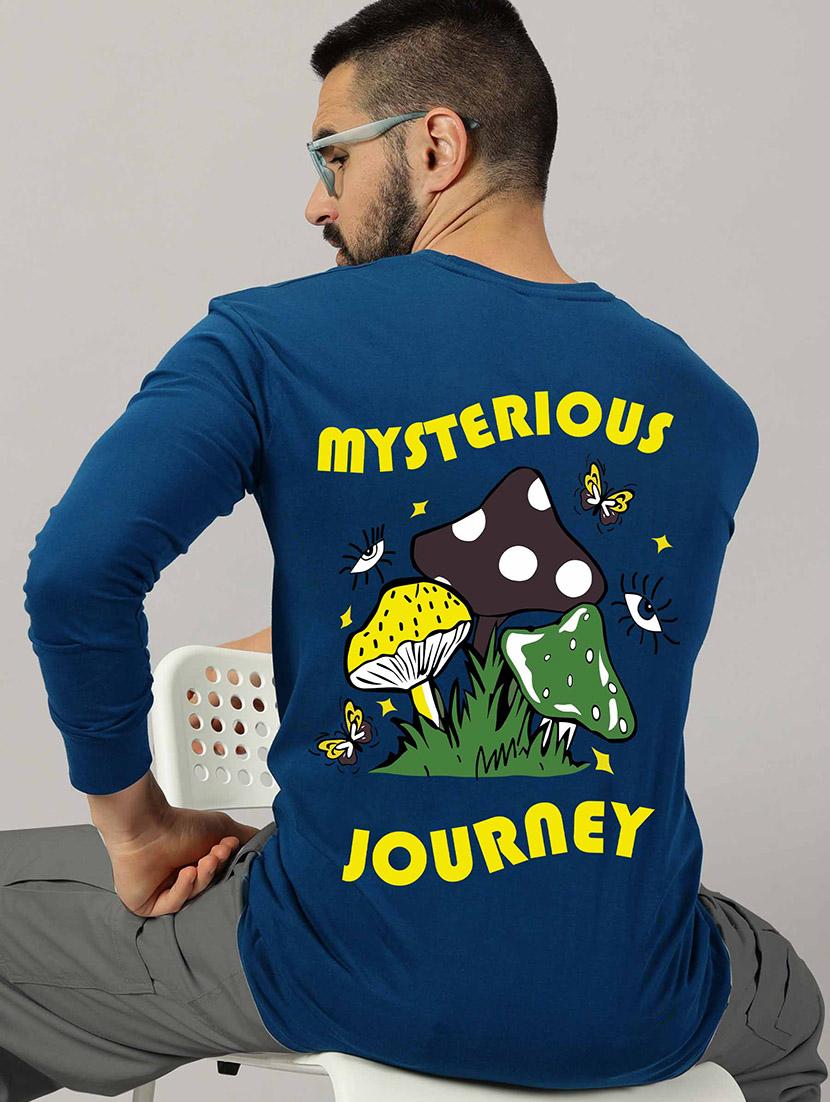 teal cotton back print tshirt - 21026842 - Zoom Image - 0