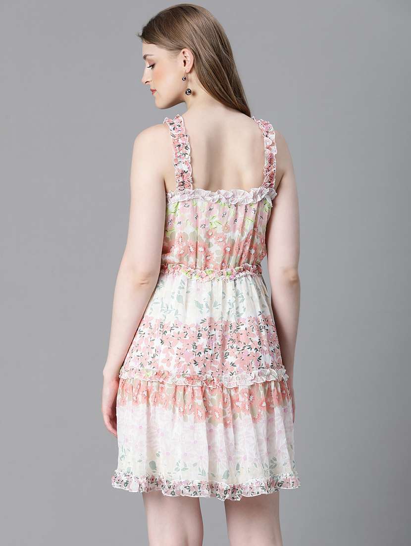 multi colored polyester aline dress - 21027002 -  Standard Image - 3