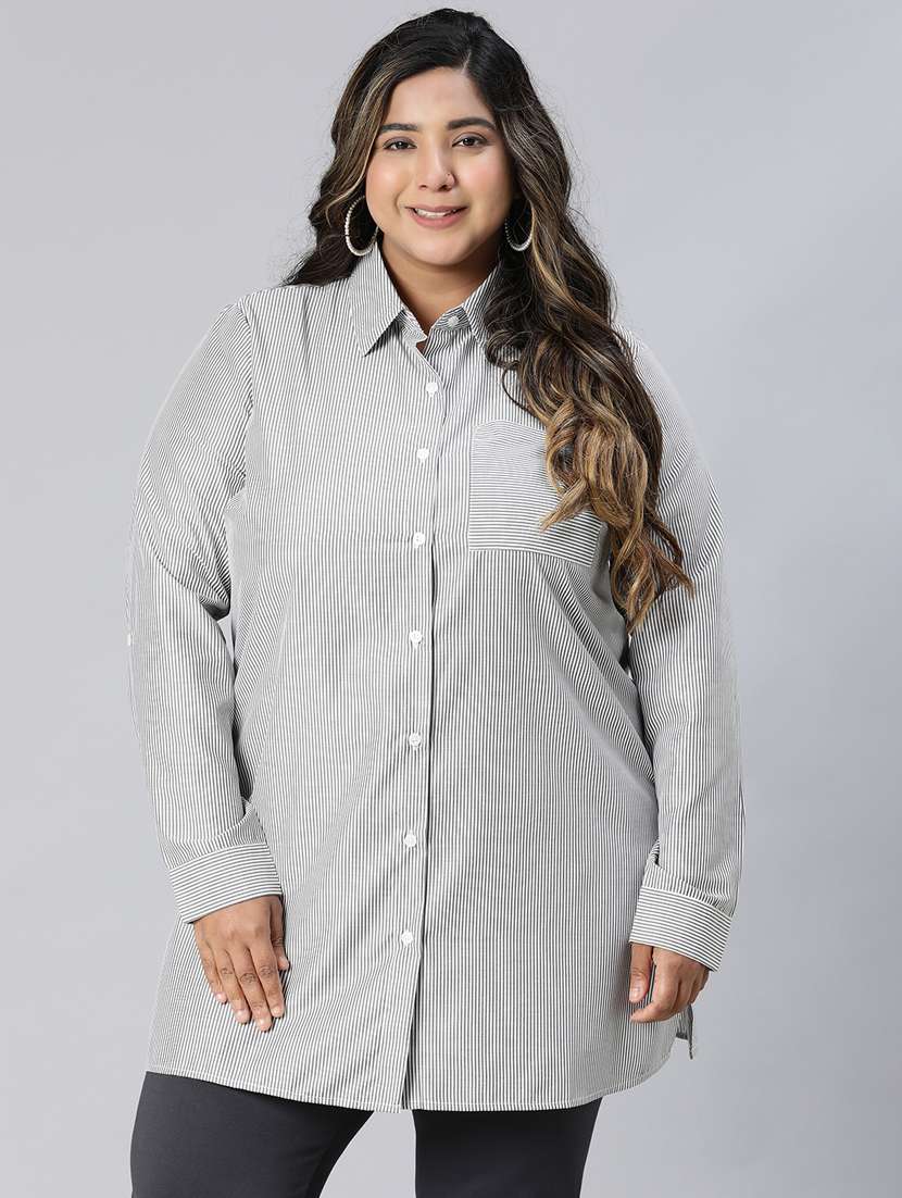black cotton plus shirt - 21027023 - Zoom Image - 0