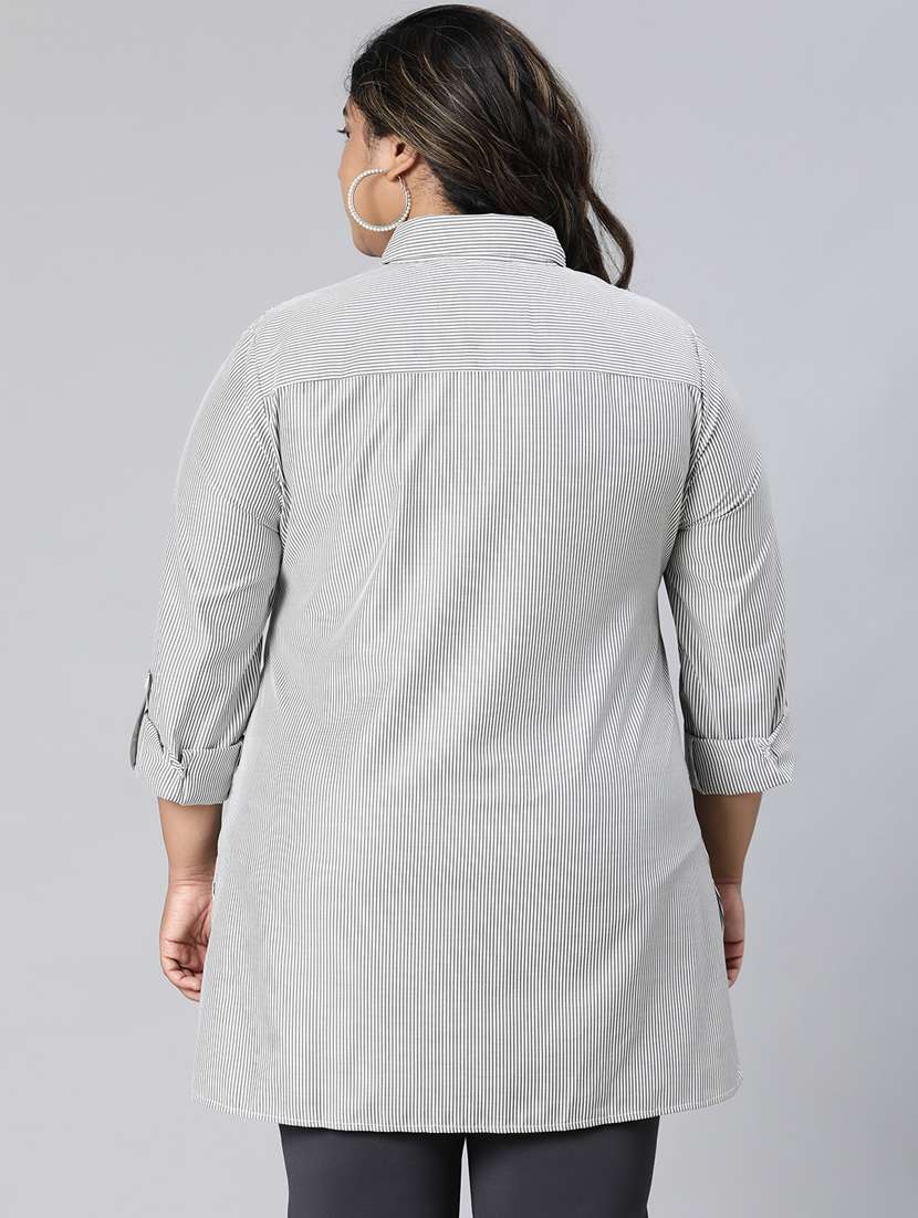 black cotton plus shirt - 21027023 - Standard Image - 3