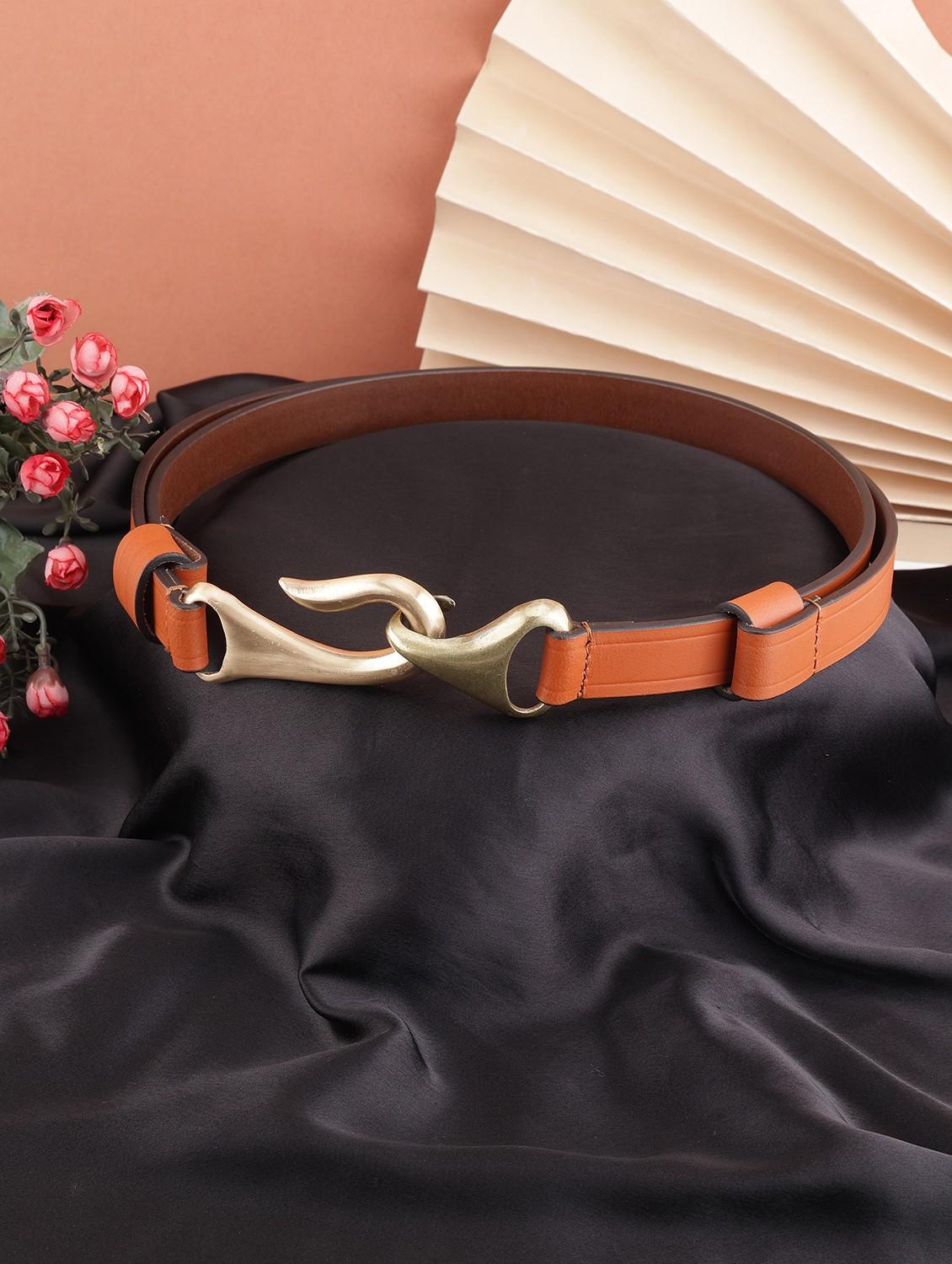 brown solid buckle belt - 21027044 -  Zoom Image - 0